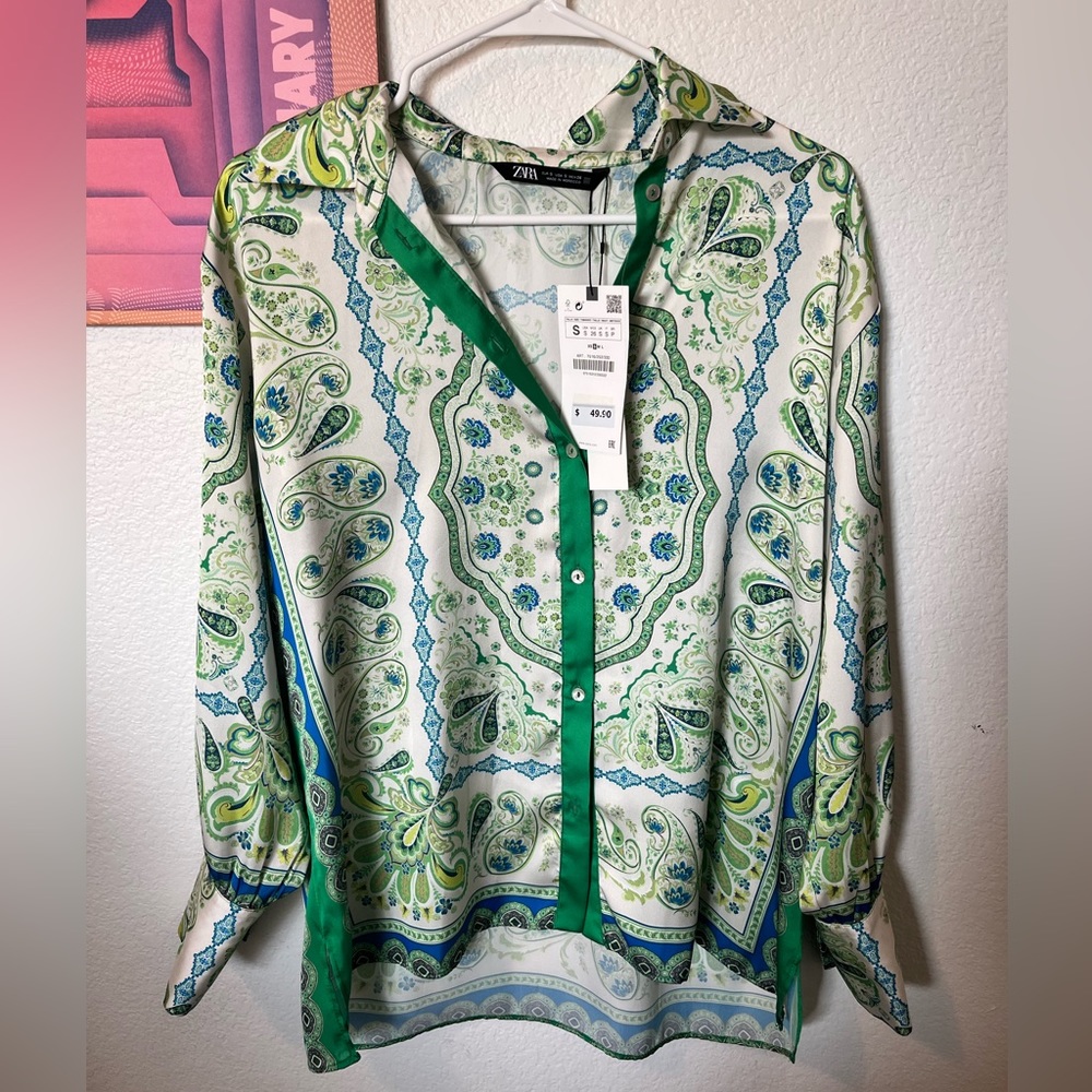 Zara Paisley Patterned Button down shirt